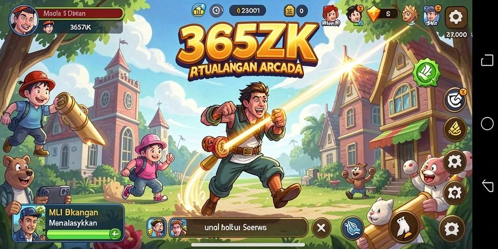 Tampilan seru gameplay 365ZK dengan tantangan Arcade menarik.