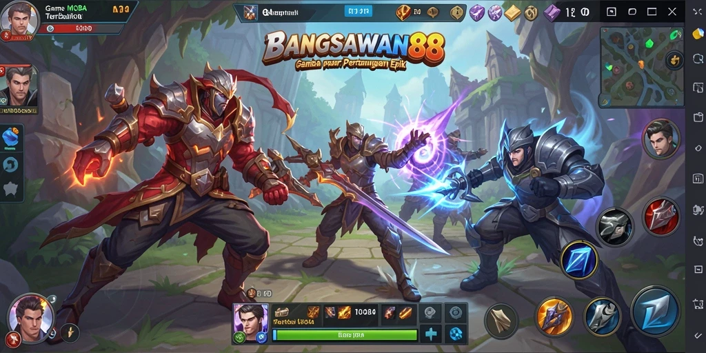 Tampilan gameplay seru BANGSAWAN88 dengan pertempuran intens.