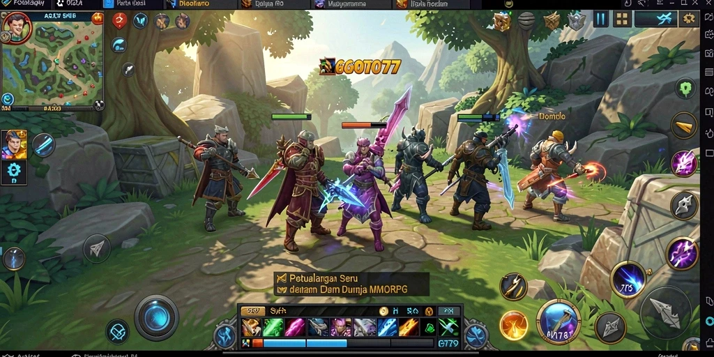 Gameplay dinamis GOTO77 dalam dunia MMORPG yang luas.