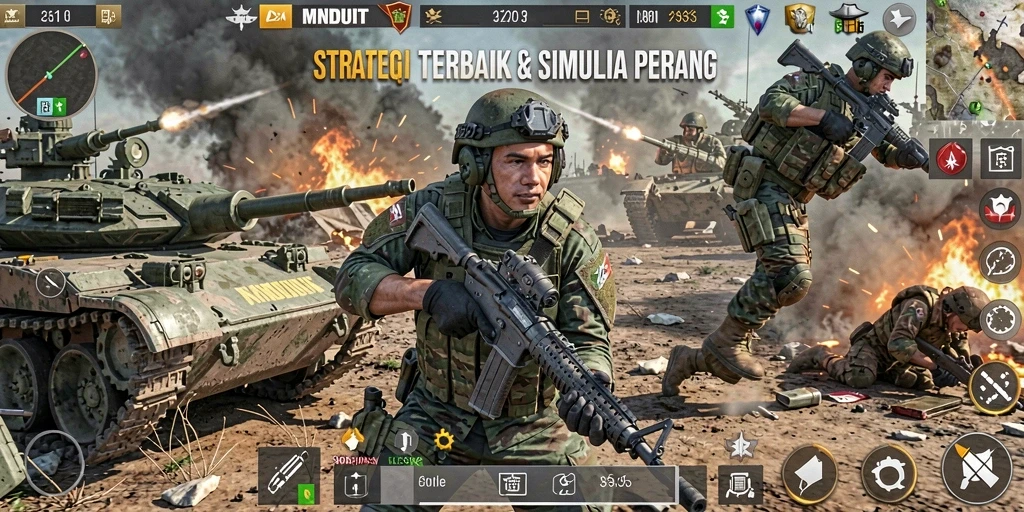 Tampilan gameplay MNDUIT yang menarik dan strategis.