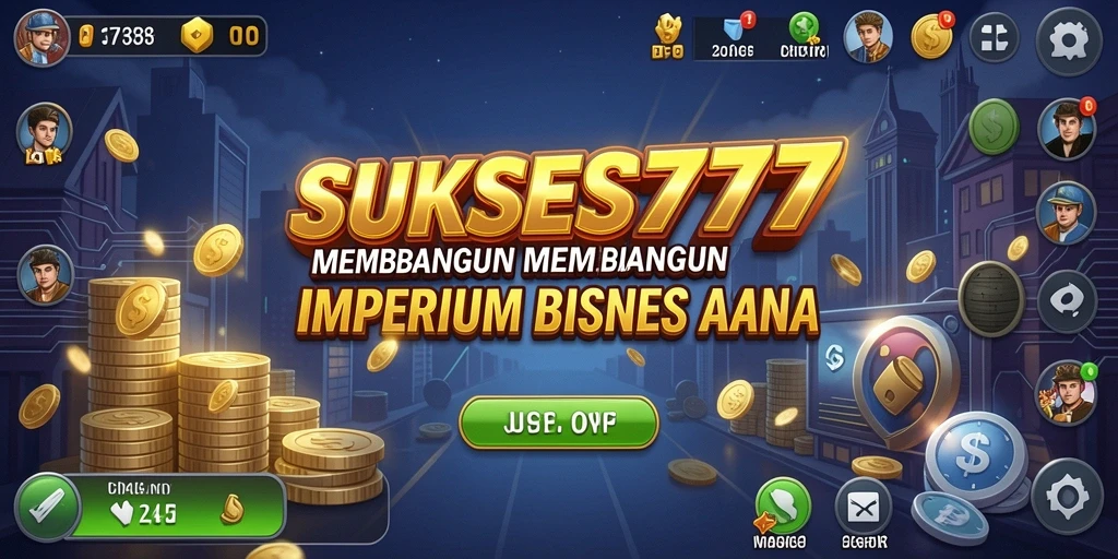 Tampilan gameplay <strong>SUKSES777</strong> yang menampilkan manajemen bisnis yang mendebarkan.