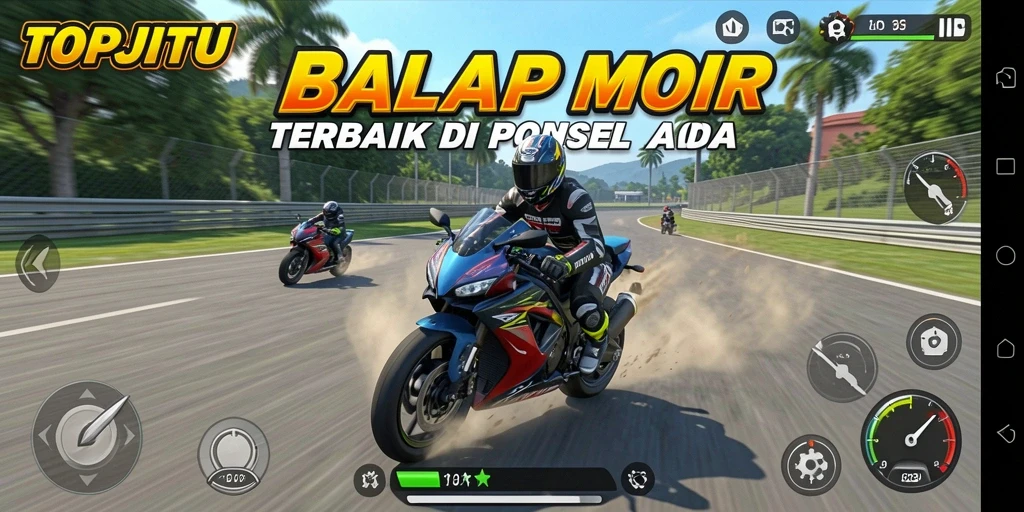 Gameplay menarik dari TOPJITU saat balapan motor.