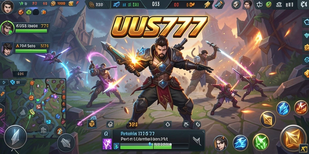 Tampilan screenshot UUS777 menunjukkan aksi seru dalam game MOBA.